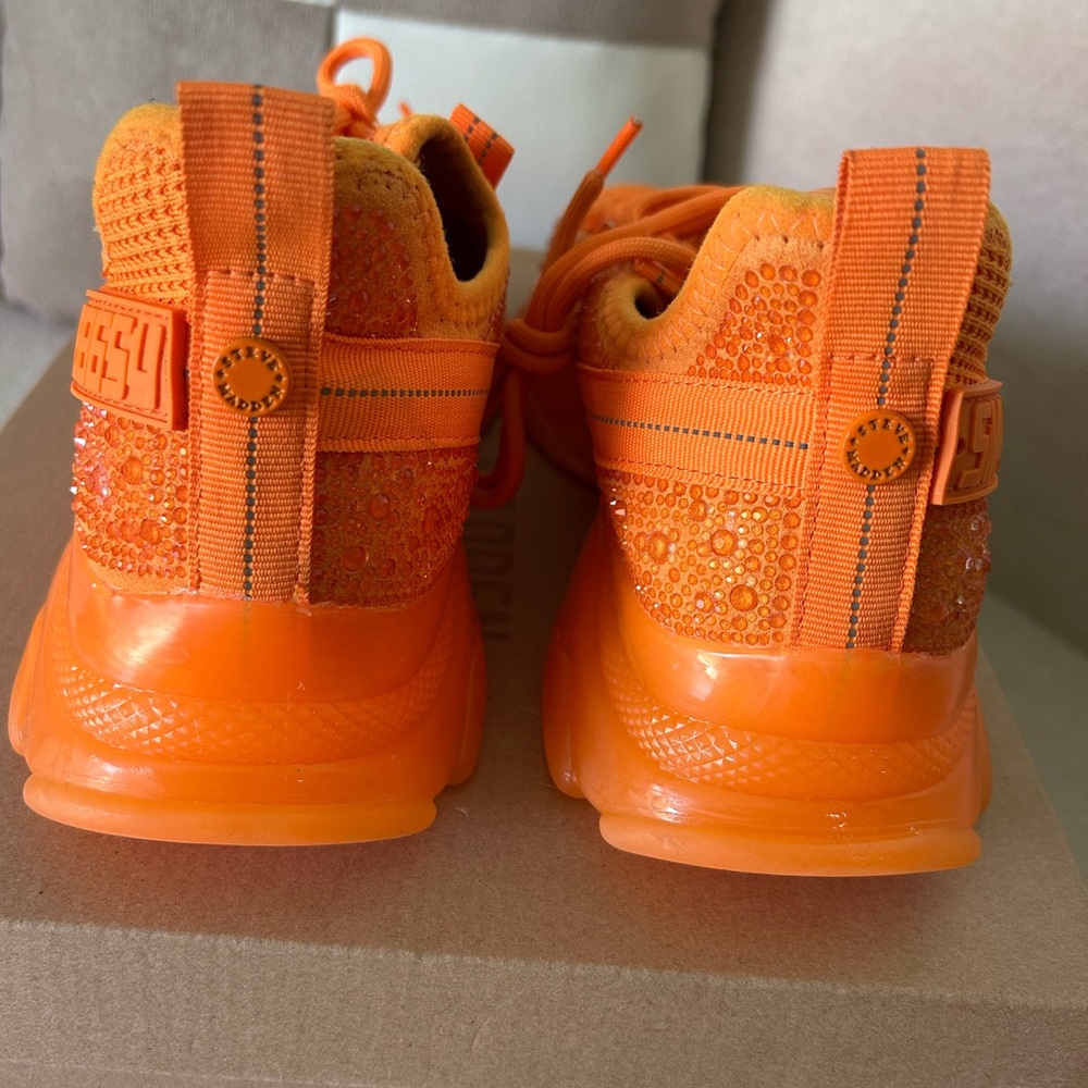 LAST CHANCE ❌Steve Madden Rare orange maxima bling sneakers size 9 - Picture 7 of 8